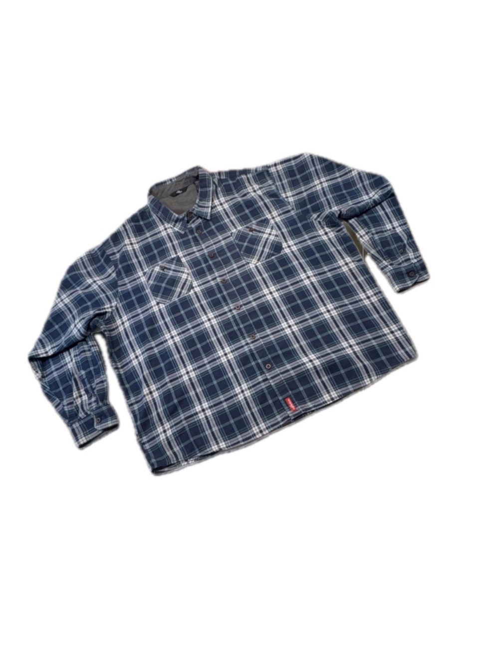 Wrangler Authentics Men's 3XL Flannel Shirt Jacket Navy Blue Plaid Shacket 3X